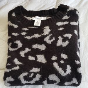 Black and grey leopard sweater